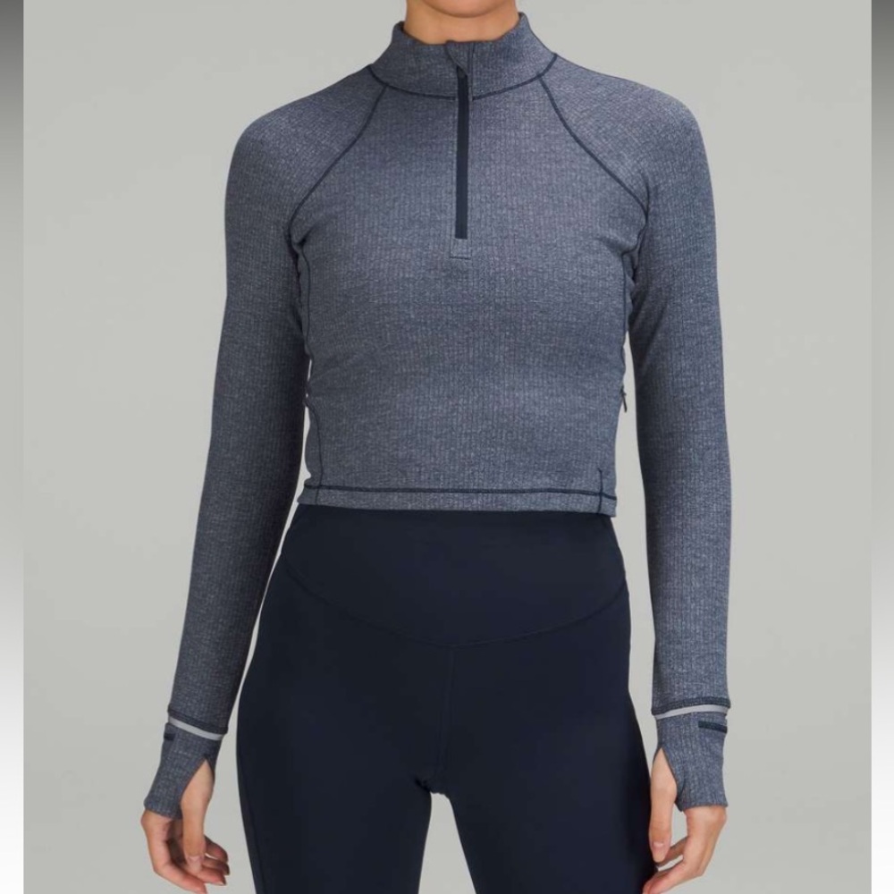 Lululemon It’s Rulu Run Cropped 1/2 Zip *Ribbed